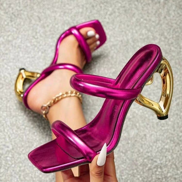 European And American-style Gold-shaped High Heel Slippers
